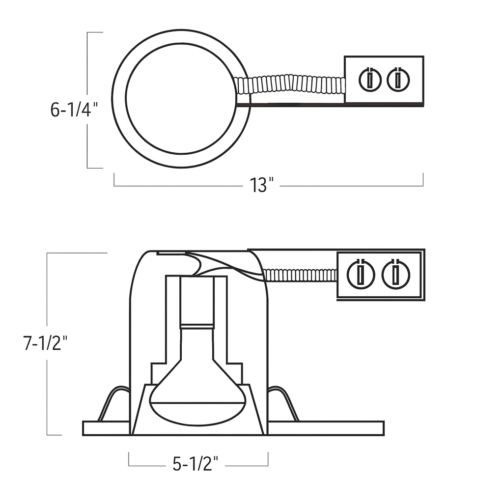 5/6-Inch IC Rated Remodel Recessed Can Housing – NHRIC-504QAT