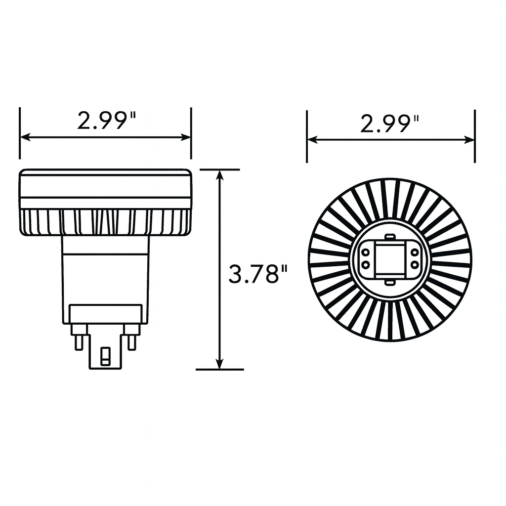 12W Hybrid Vertical PL LED Retrofit Lamp Series