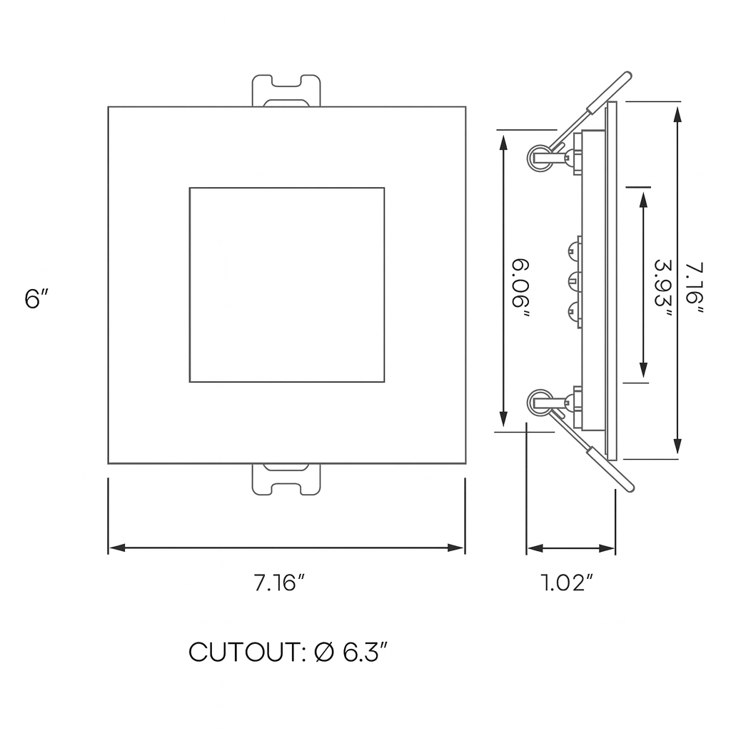6.0-Inch SQ Smooth Recessed Panelite Downlight Series