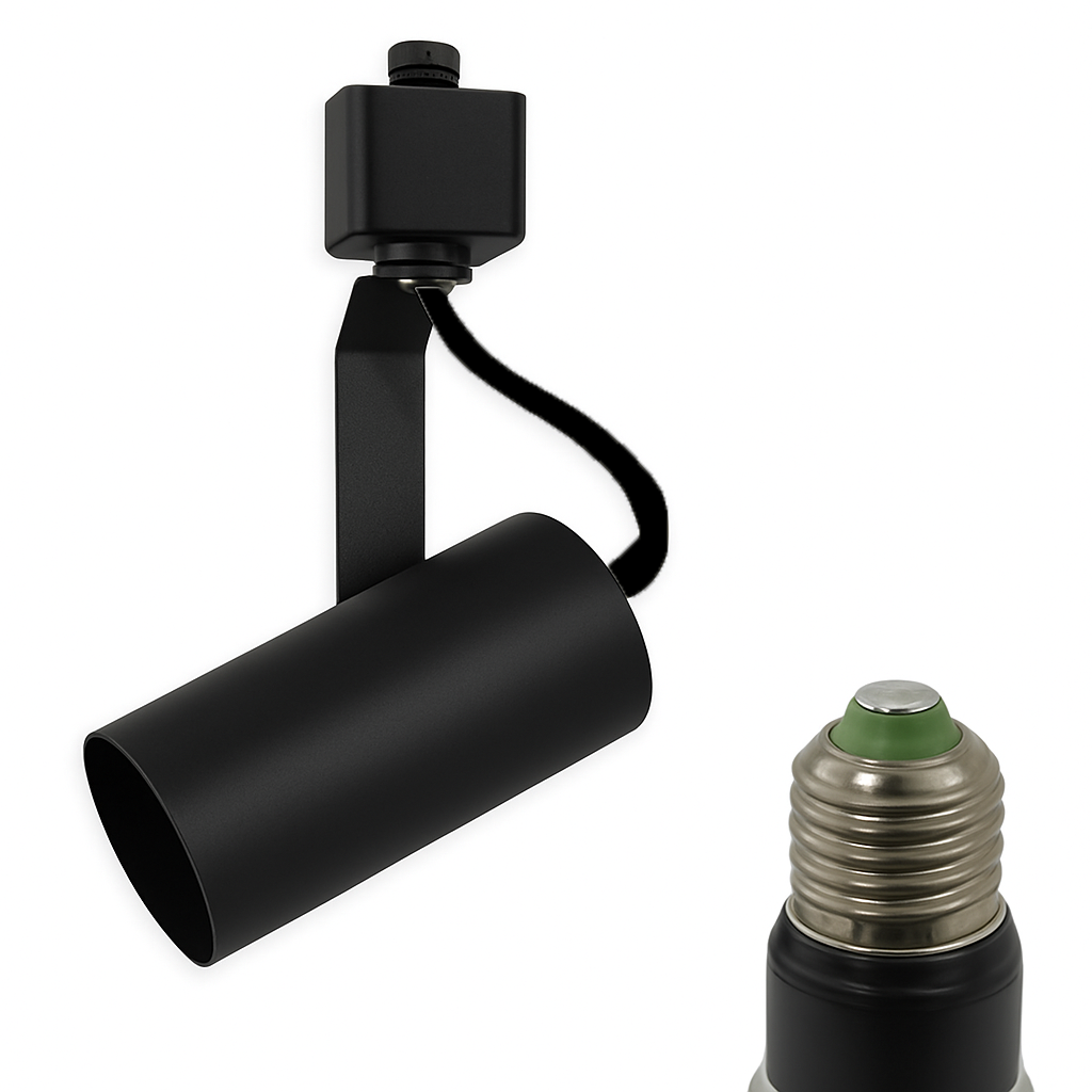 E27 Track Lighting Fixture – Black