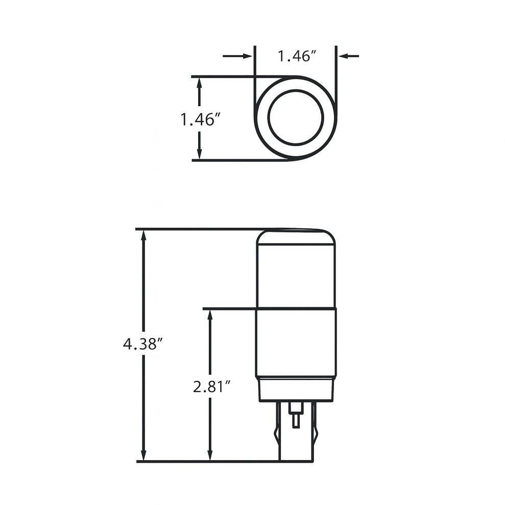 5W Hybrid Horizontal PL Retrofit Lamp - GX23 Base