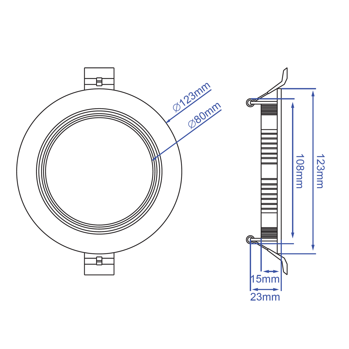 4.0-Inch Round Recessed Baffle Panelite Downlight