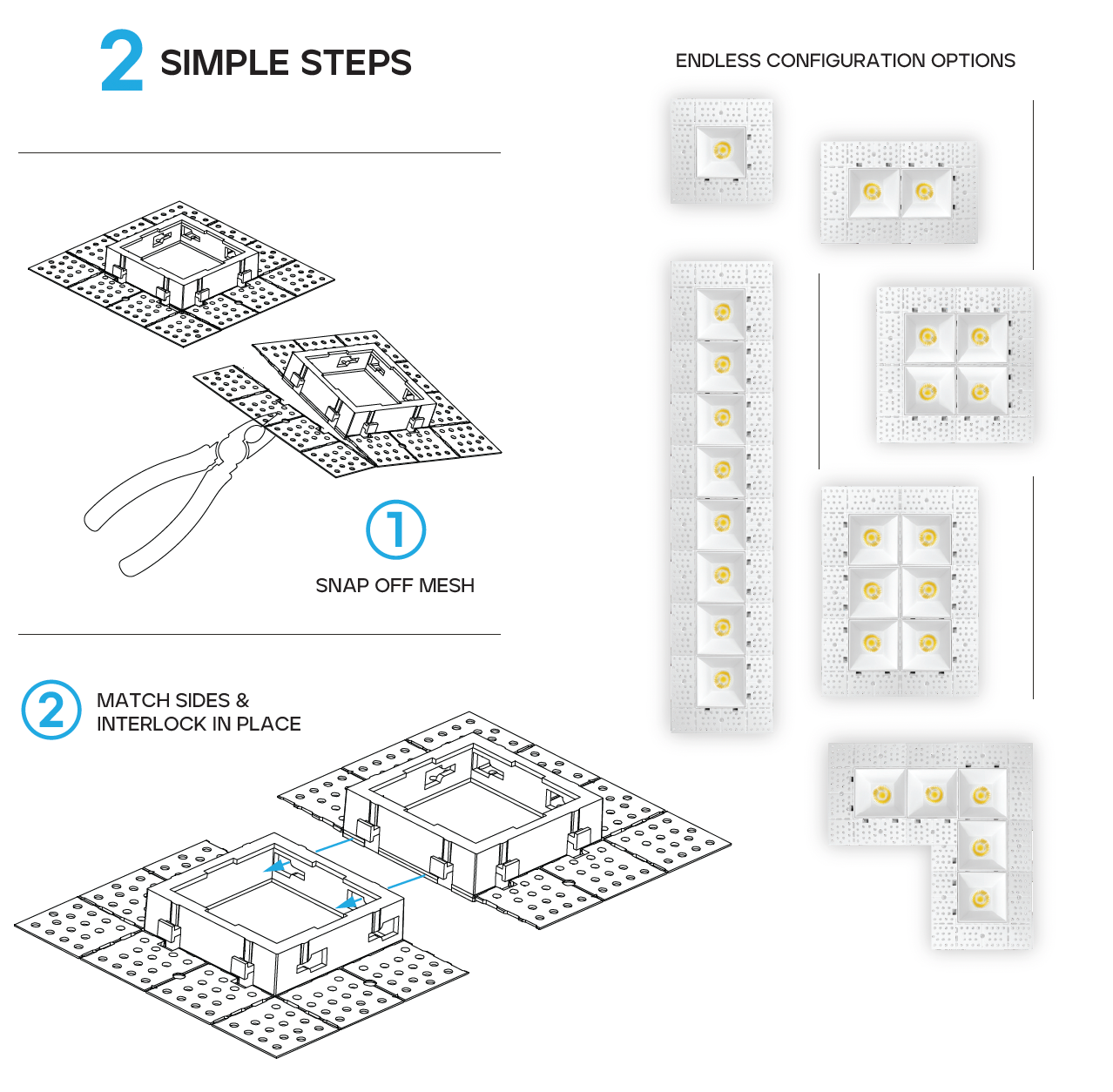 2.0-Inch Trimlux Interlocking Trimless Module Downlight (High Output)