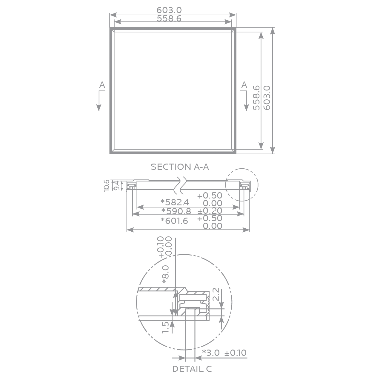2.0-Foot×2.0-Foot Luxrite LED Panelite Series