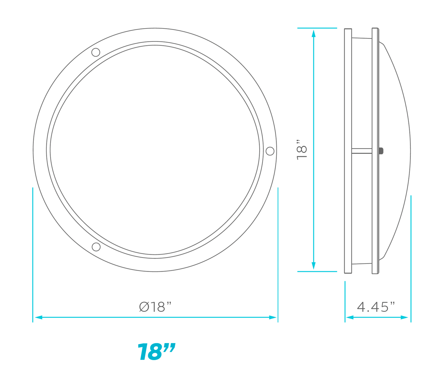 18.0-Inch Luxrite LED Flush Mount Chrome