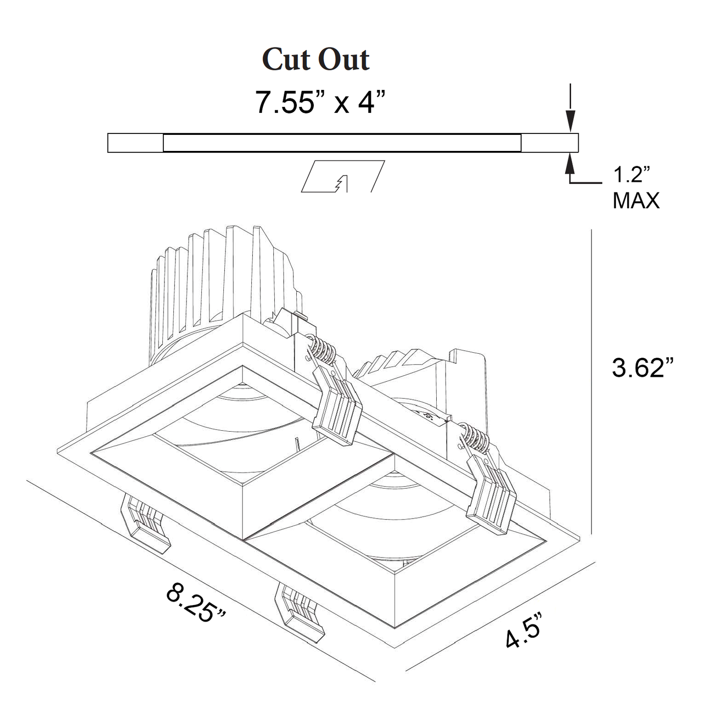 4-Inch Oracle Series Recessed Downlight – Dual Head