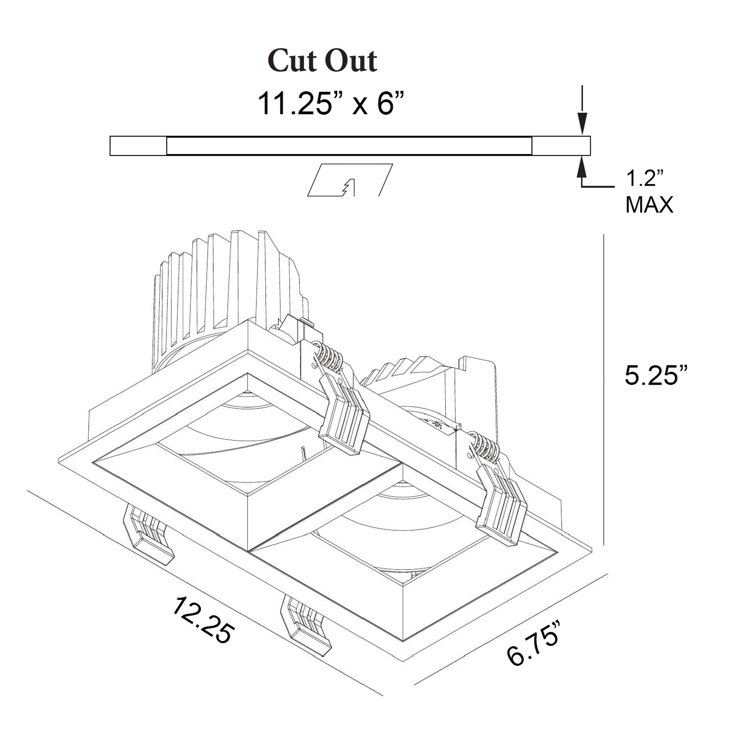 6-Inch Oracle Series Recessed Downlight – Dual Head