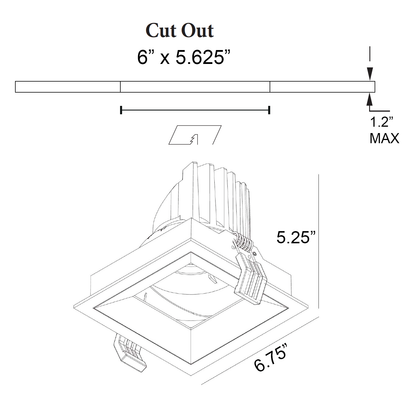 6-Inch Oracle Series Recessed Downlight – Single Head