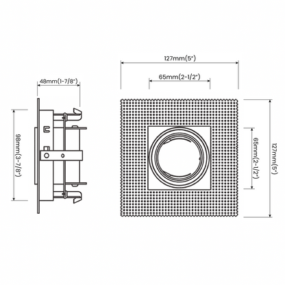 3.0-Inch Square Trimless Gimbal Trim – TS6733 Series