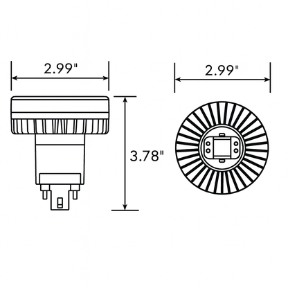 12W Hybrid Vertical PL LED Retrofit Lamp Series