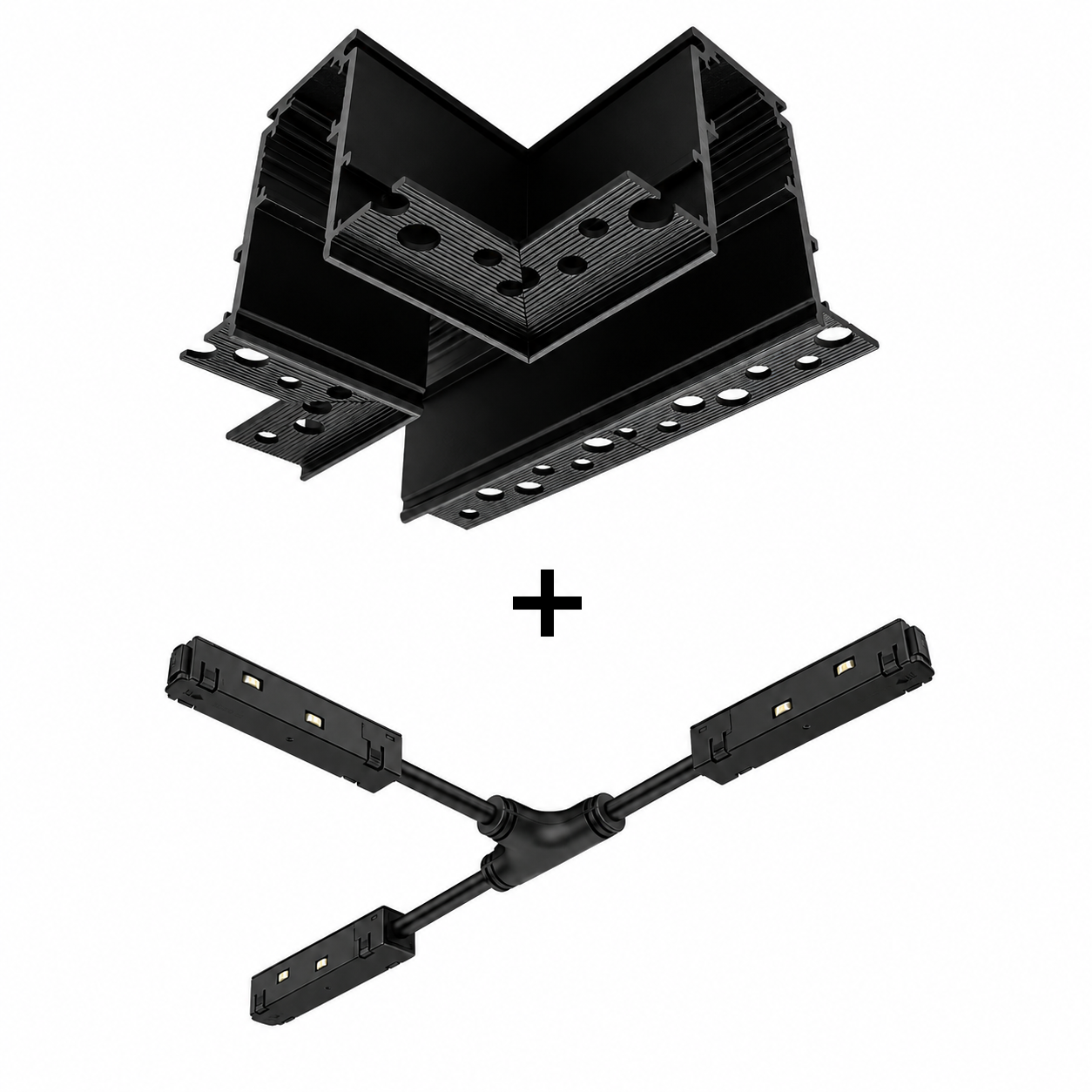 Micro Magnetic Recessed Trimless T Angle Connector + Flex T Conductive Module Bundle