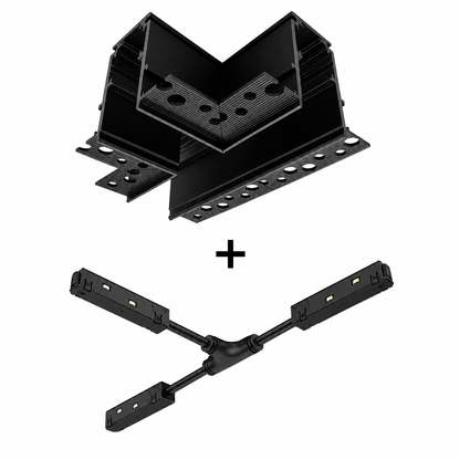 Micro Magnetic Recessed Trimless T Angle Connector + Flex T Conductive Module Bundle