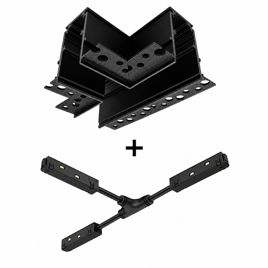 Micro Magnetic Recessed Trimless T Angle Connector + Flex T Conductive Module Bundle