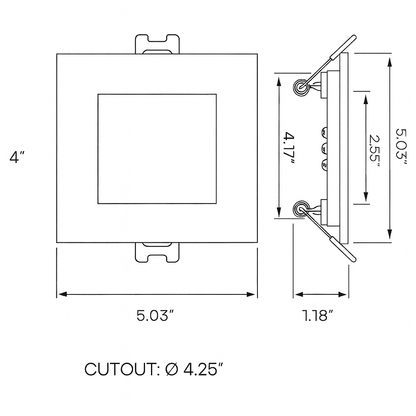 4.0-Inch SQ Smooth Recessed Panelite Downlight Series