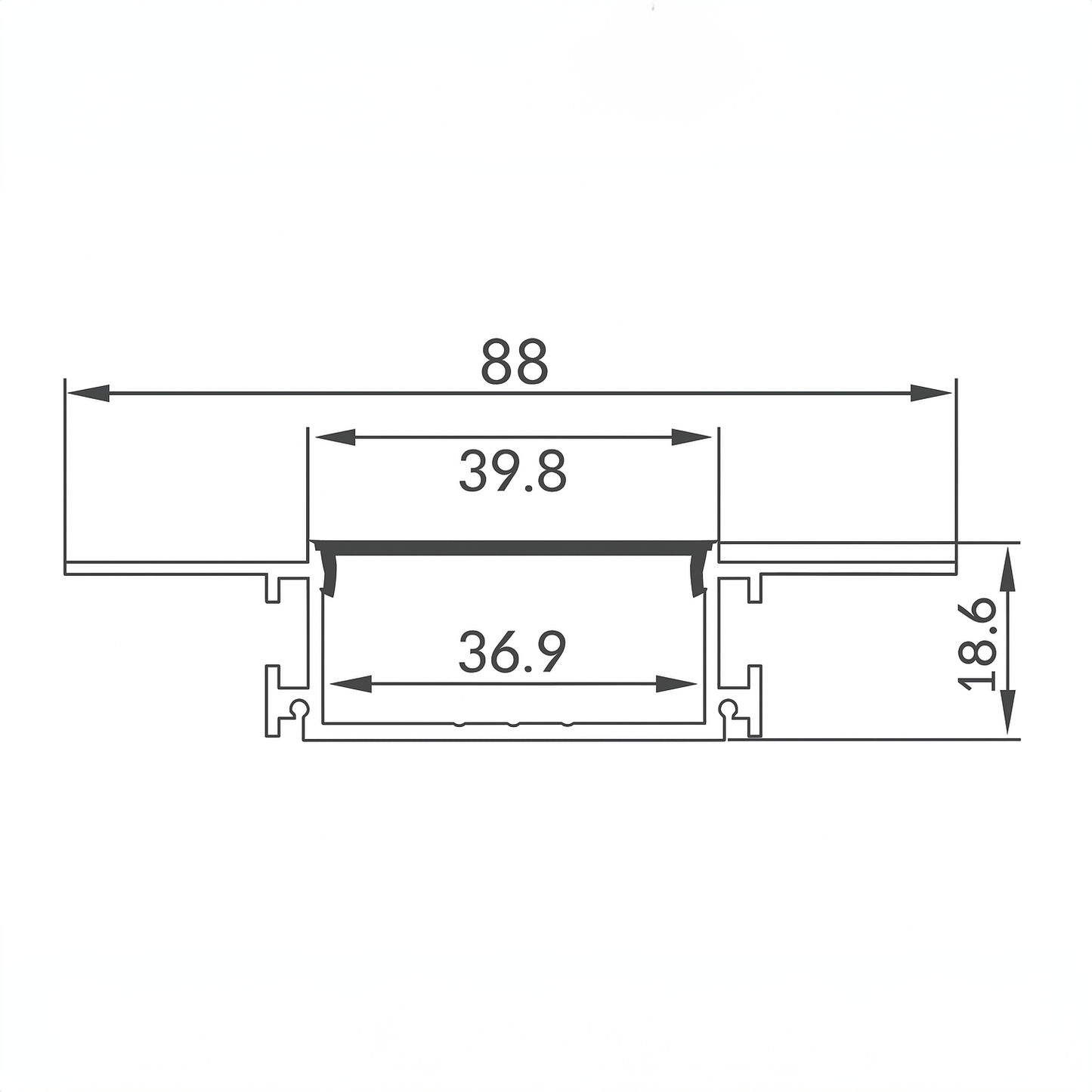 1.5-Inch Linear Architectural Trimless TLP-4018-24V Series
