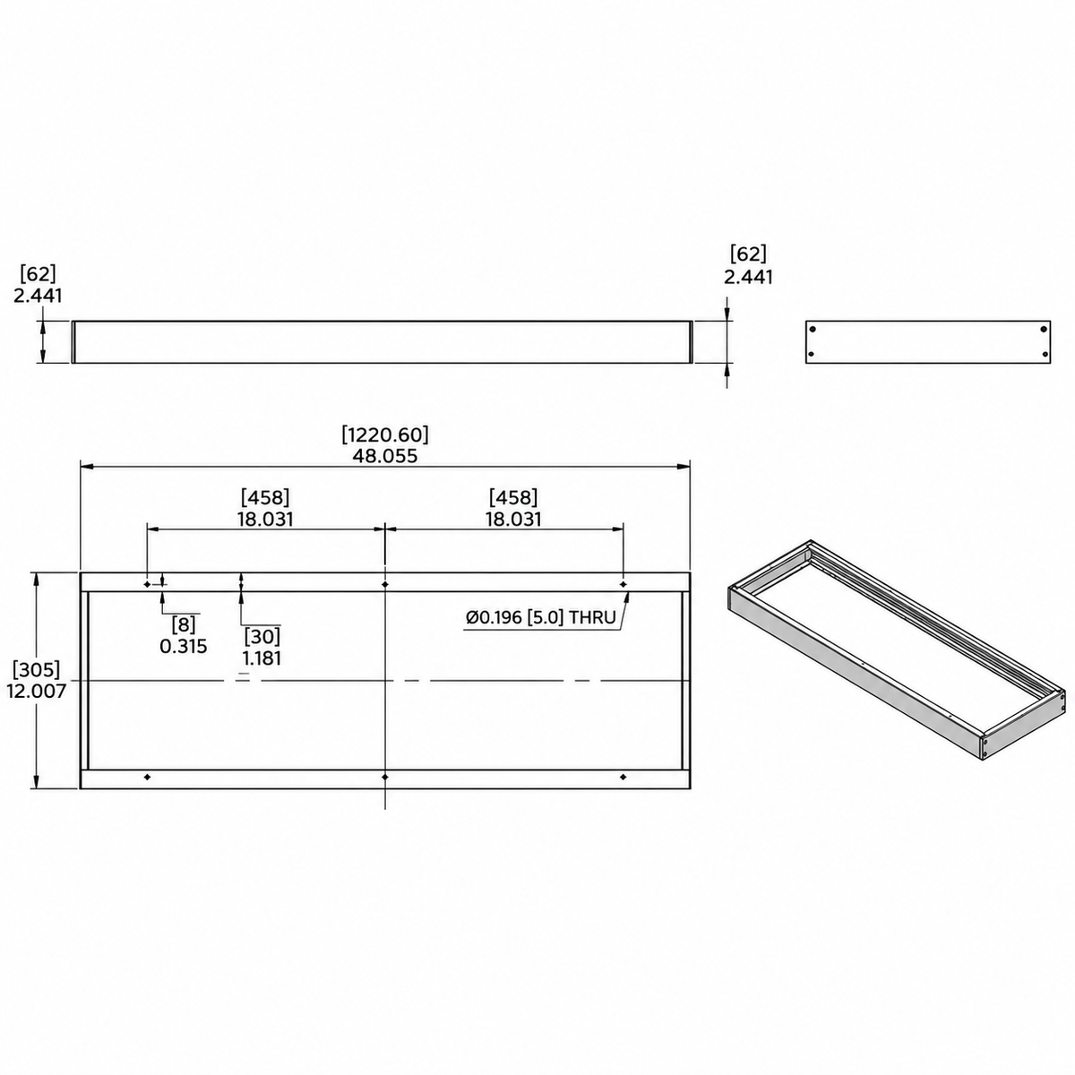 45W Luxrite Panelite Series - 1'×4'