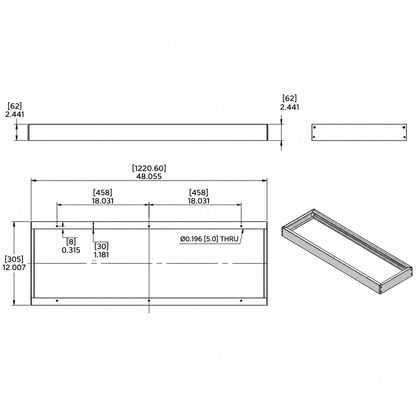 45W Luxrite Panelite Series - 1'×4'