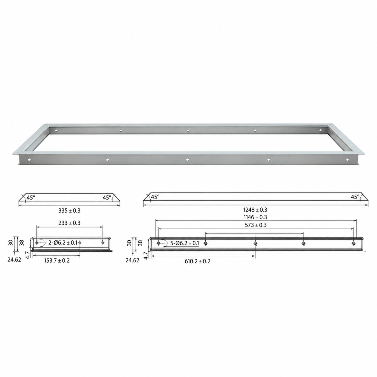 45W Luxrite Panelite Series - 1'×4'