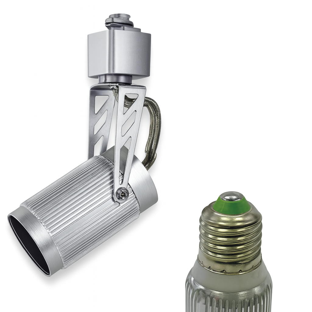 E27 LED Track Lighting Fixture – Textured Metallic