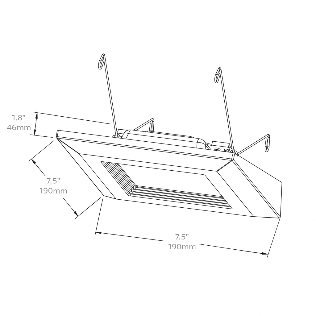5/6-Inch Luxrite Square LED Downlight – 15W Dimmable