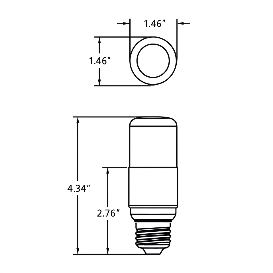 5W Hybrid Horizontal PL Retrofit Lamp - E26 Base
