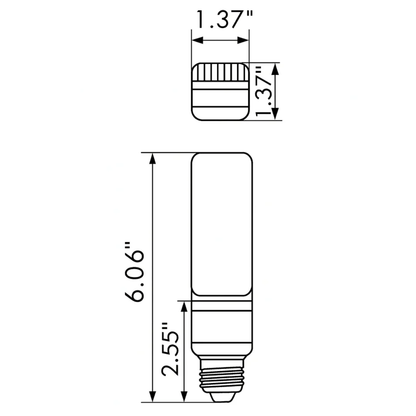 7W Hybrid Horizontal PL Retrofit Lamp - E26 Base