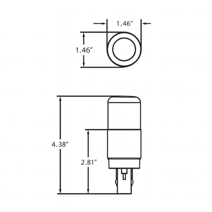 5W Hybrid Horizontal PL Retrofit Lamp - GX23 Base