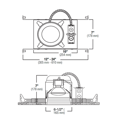 6.0-Inch New Construction Recessed Can Housing – IC/AT Rated with Trim Options