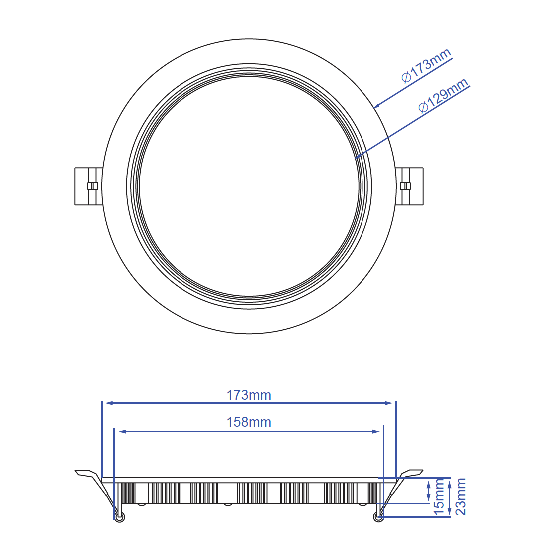 6.0-Inch Round Recessed Baffle Panelite Downlight