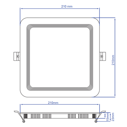 8.0-Inch Square Recessed Baffle Panelite Downlight