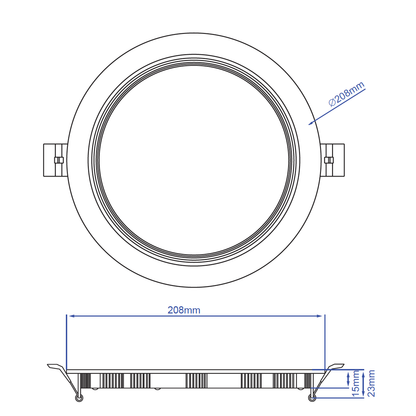 8.0-Inch Round Recessed Baffle Panelite Downlight