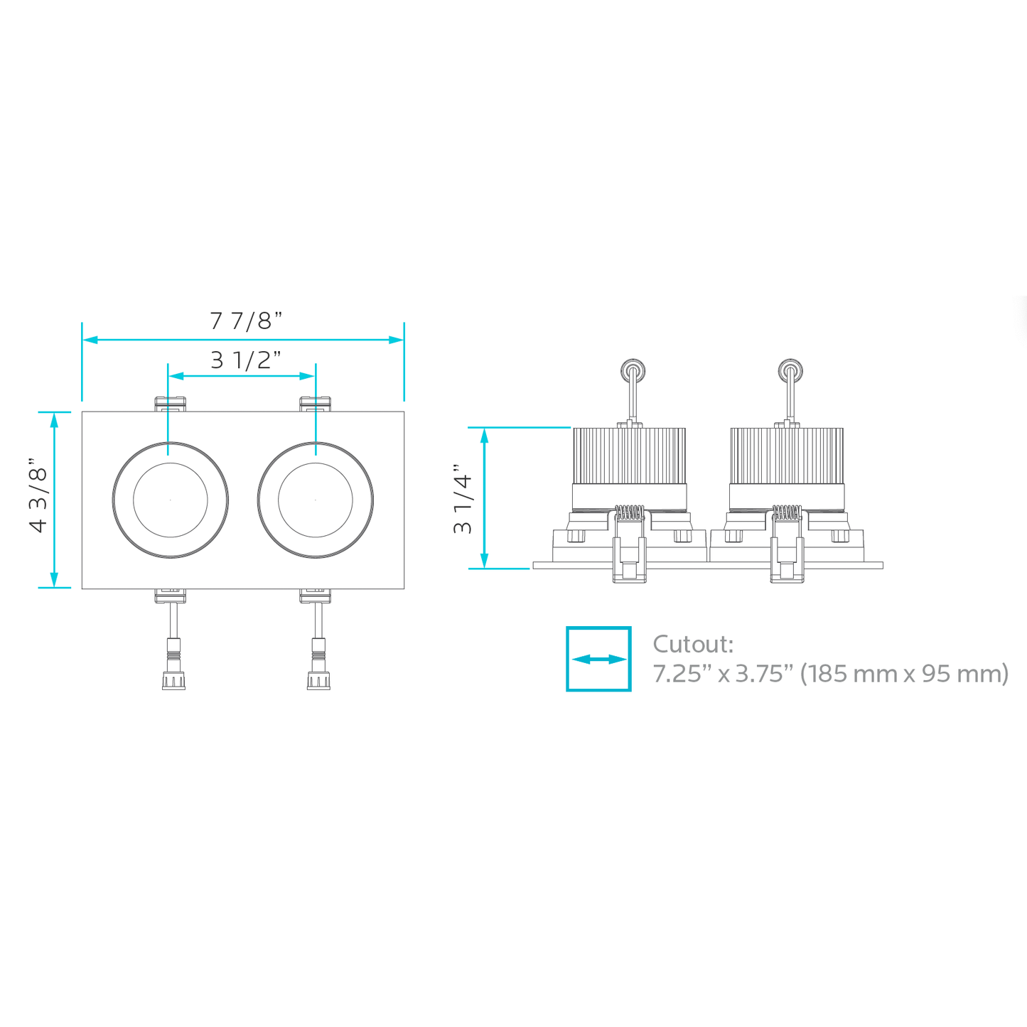 Recessed Multi-Head Downlight Series – 2 Head