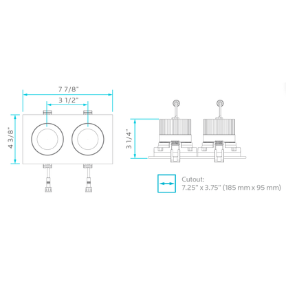 Recessed Multi-Head Downlight Series – 2 Head