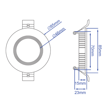 3.0-Inch Round Recessed Baffle Panelite Downlight
