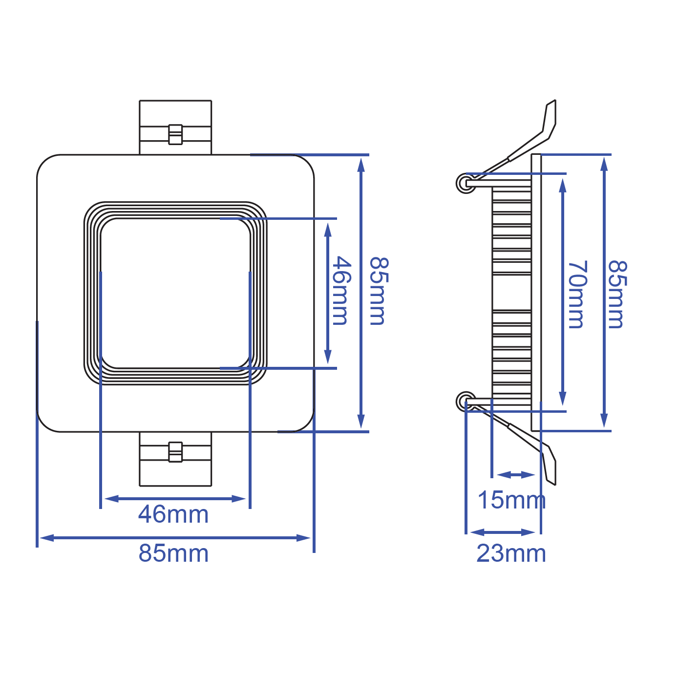 3.0-Inch Square Recessed Baffle Panelite Downlight