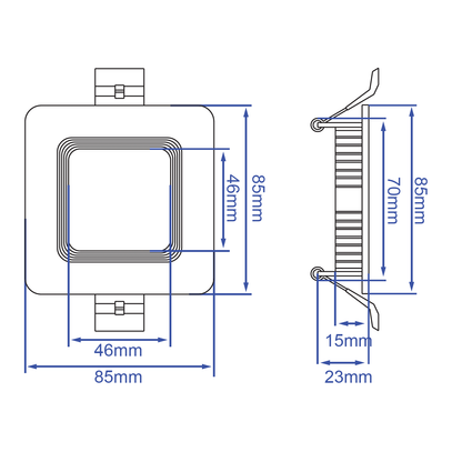 3.0-Inch Square Recessed Baffle Panelite Downlight
