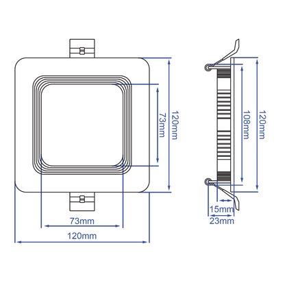 4.0-Inch Square Recessed Baffle Panelite Downlight