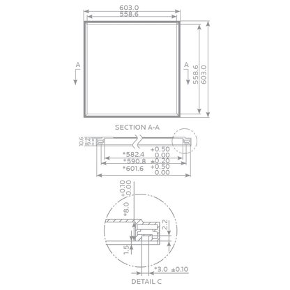 2.0-Foot×2.0-Foot Luxrite LED Panelite Series