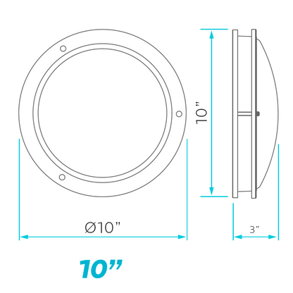 10.0-Inch Luxrite LED Flush Mount Chrome