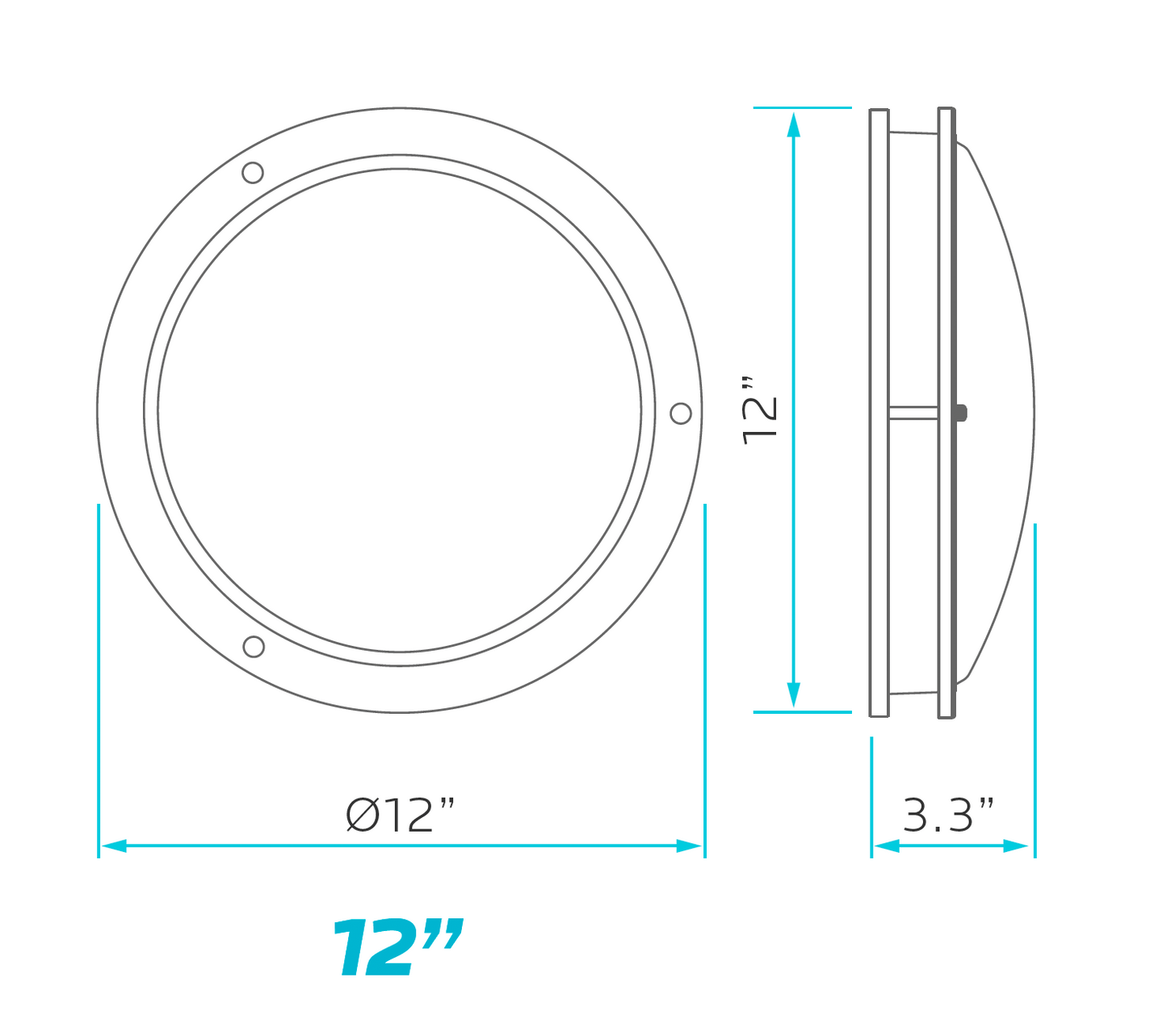 12.0-Inch Luxrite LED Flush Mount Chrome