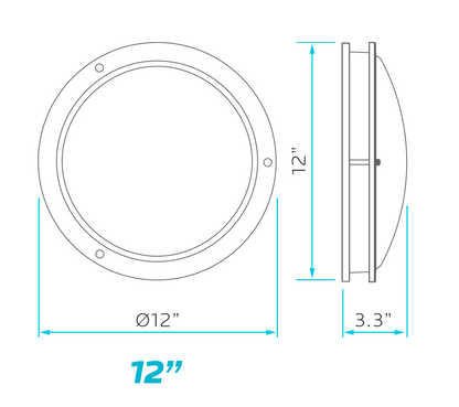 12.0-Inch Luxrite LED Flush Mount Chrome