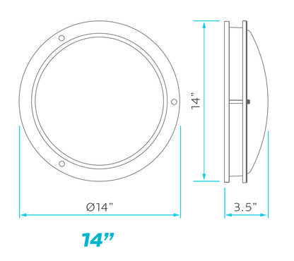 14.0-Inch Luxrite LED Flush Mount Chrome