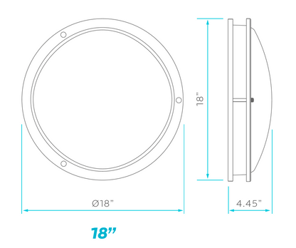 18.0-Inch Luxrite LED Flush Mount Chrome