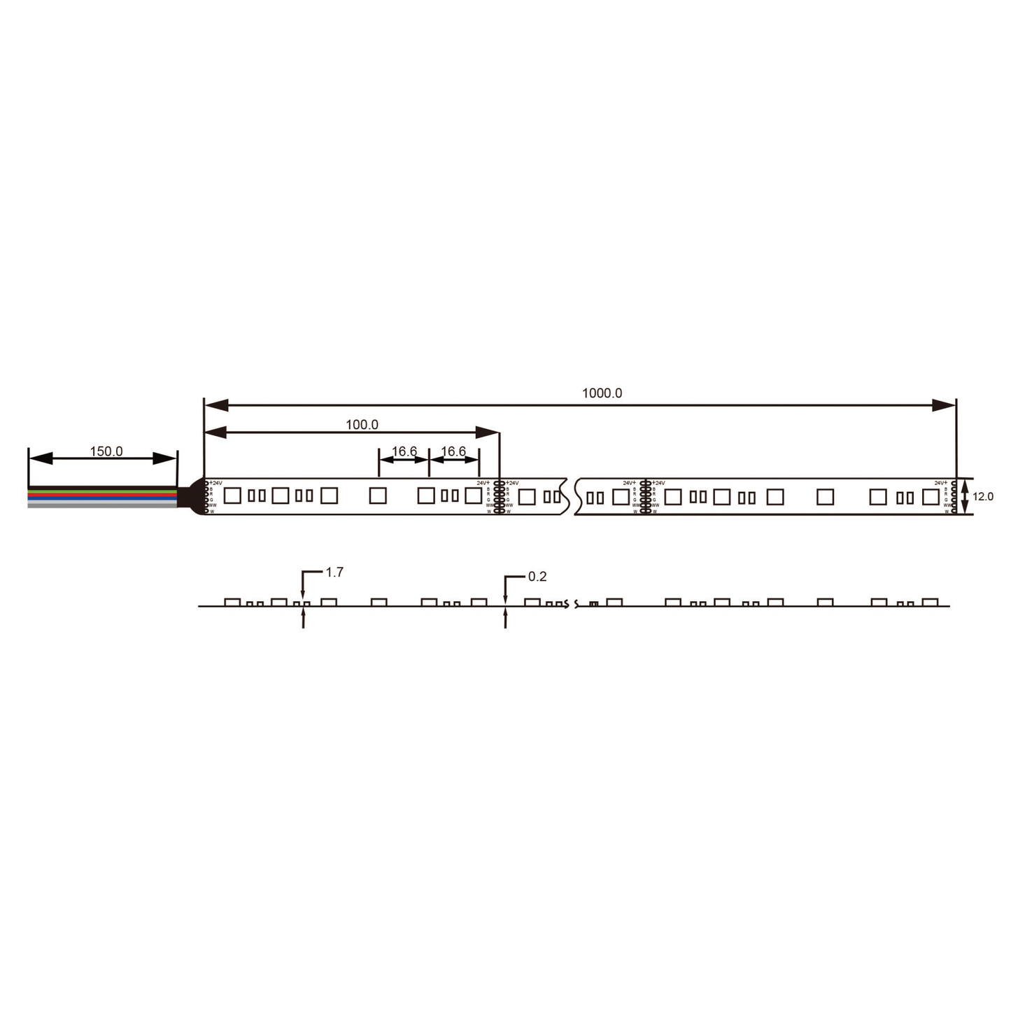 LAS VEGAS RGBWWW-24V LED Strip Light – Flexible Indoor/Outdoor Series