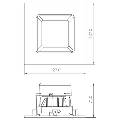 4.0-Inch Luxrite Square LED Downlight – 10W Dimmable