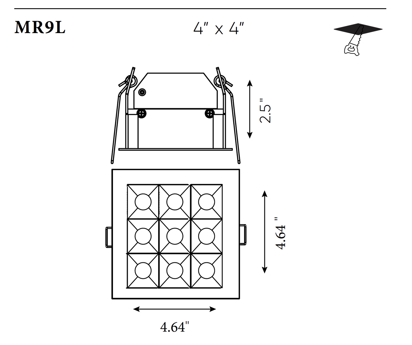 4.64" – 27W Nugget Recessed LED Downlight – MR9L