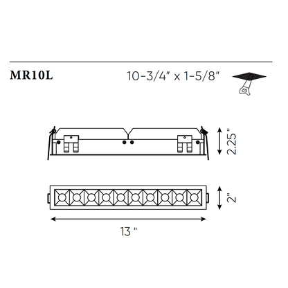 13.75" – 30W Nugget Recessed LED Downlight – MR10L