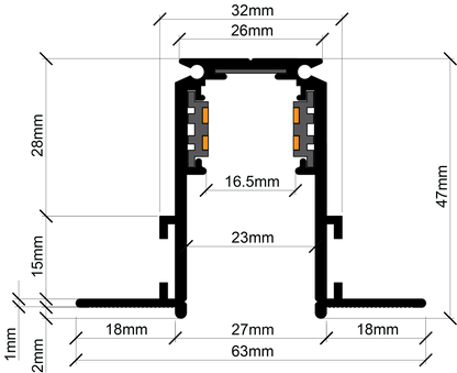 Micro Magnetic Recessed Trimless Track Series